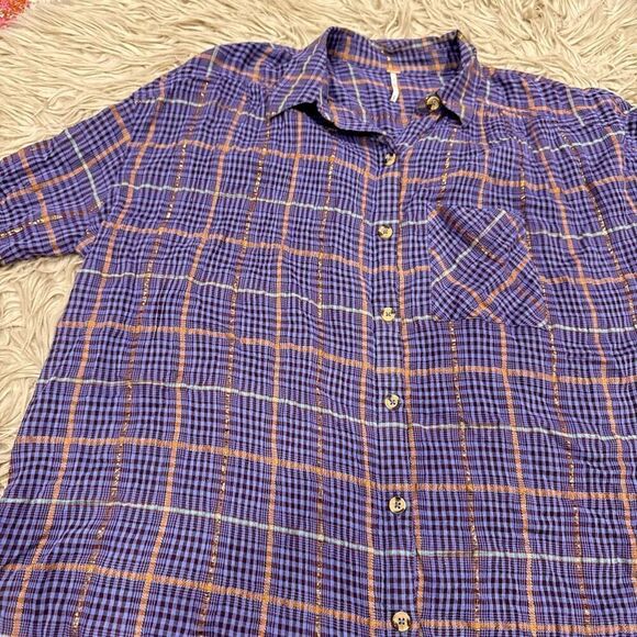 Free People Womens Break My Stride Button Up Shirt size small - Picture 3 of 6